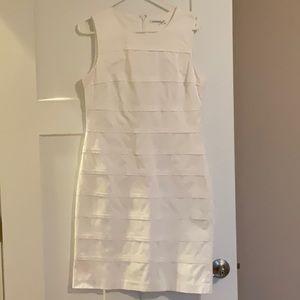 Calvin Klein dress, white, size 10, sheath style with back zip. Hardly worn
